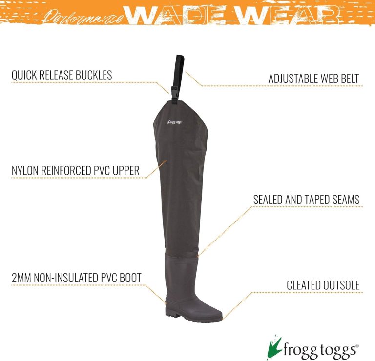 FROGG TOGGS Rana II Waterproof PVC Fishing Bootfoot Hip Wader for Fishing