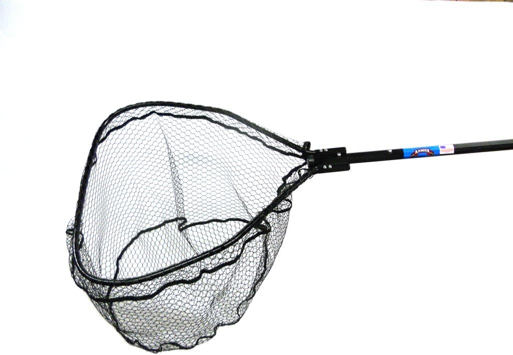 Knotless Flat Bottom Rubber Coated Net with Telescopic Octagon Handle